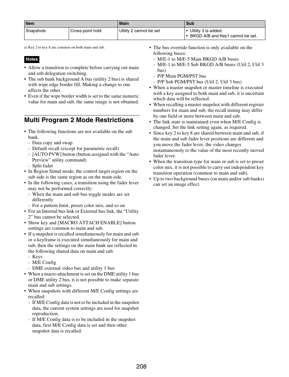 Multi program 2 mode restrictions | Sony GP-X1EM Grip Extension User Manual | Page 208 / 574