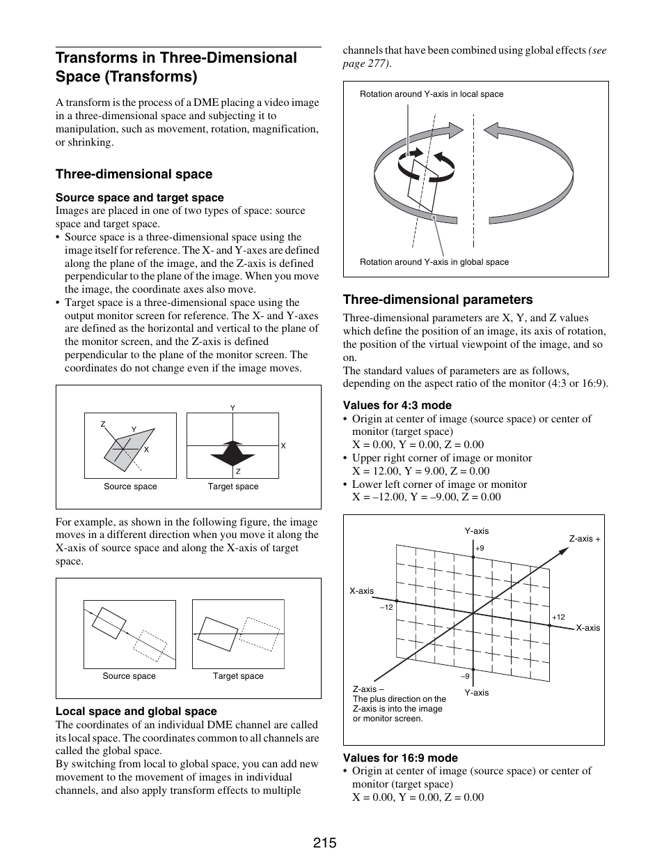 Transforms in three-dimensional space, Transforms), Transforms in three-dimensional space (transforms) | Sony GP-X1EM Grip Extension User Manual | Page 215 / 574