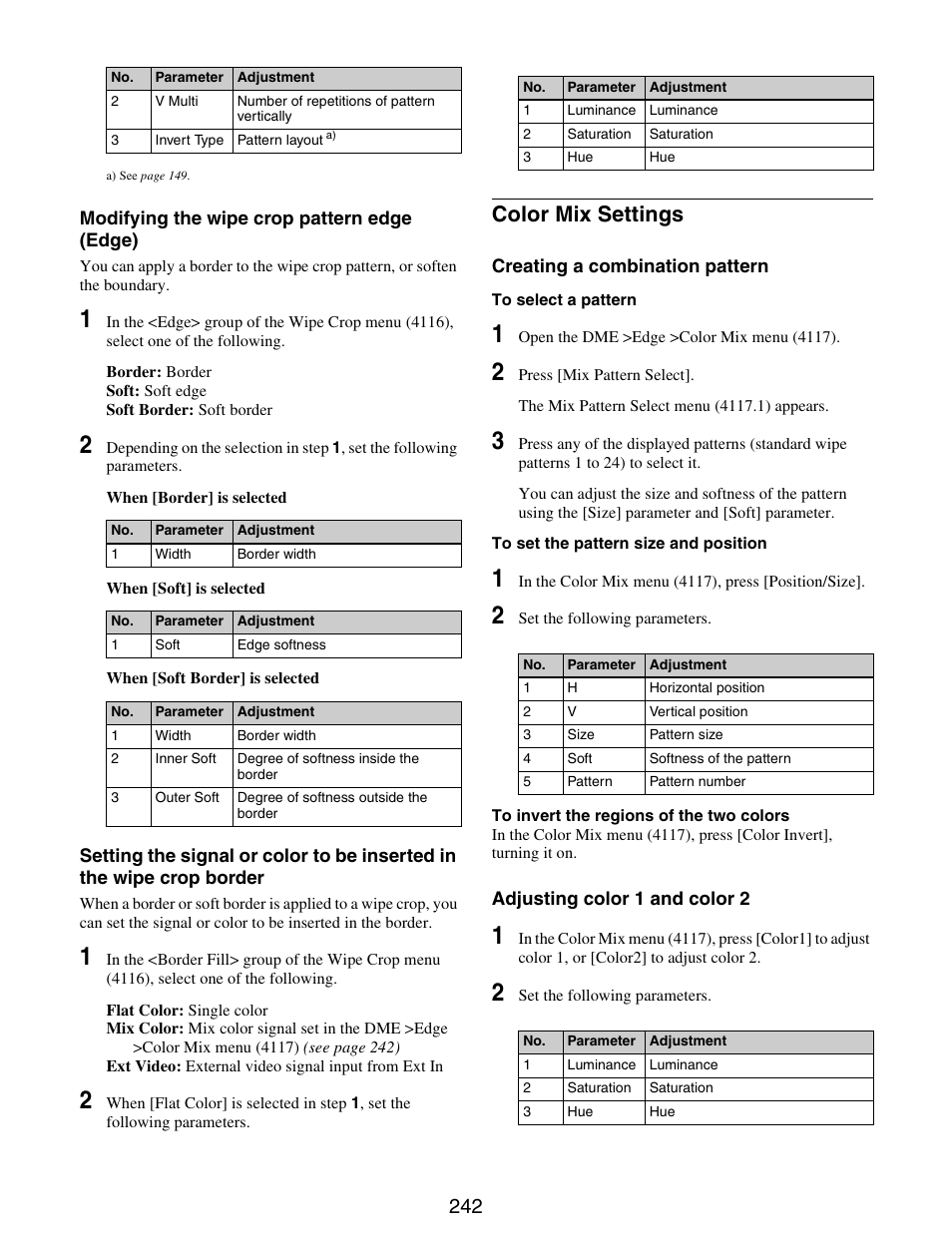 Color mix settings | Sony GP-X1EM Grip Extension User Manual | Page 242 / 574