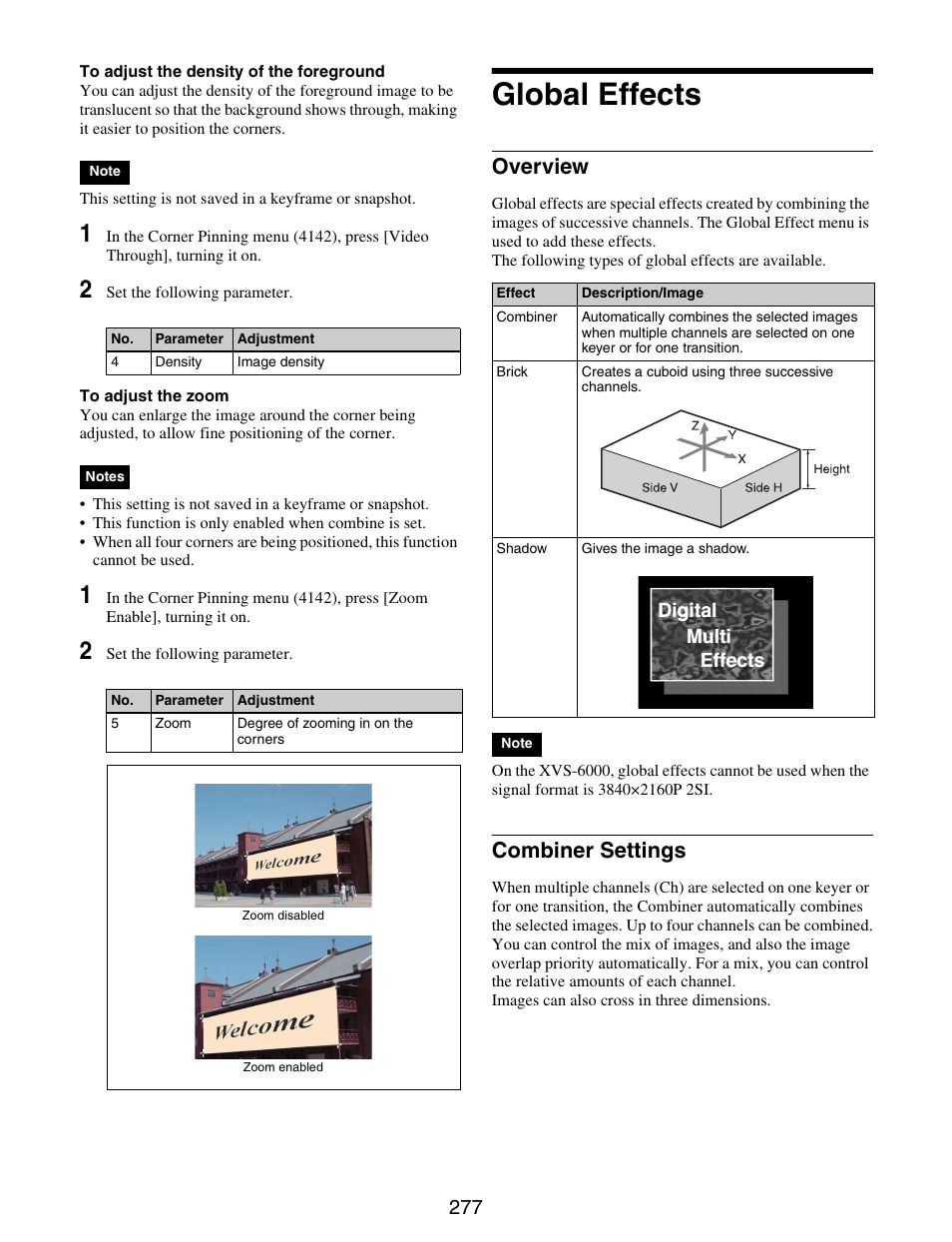 Global effects, Overview combiner settings, Overview | Combiner settings | Sony GP-X1EM Grip Extension User Manual | Page 277 / 574