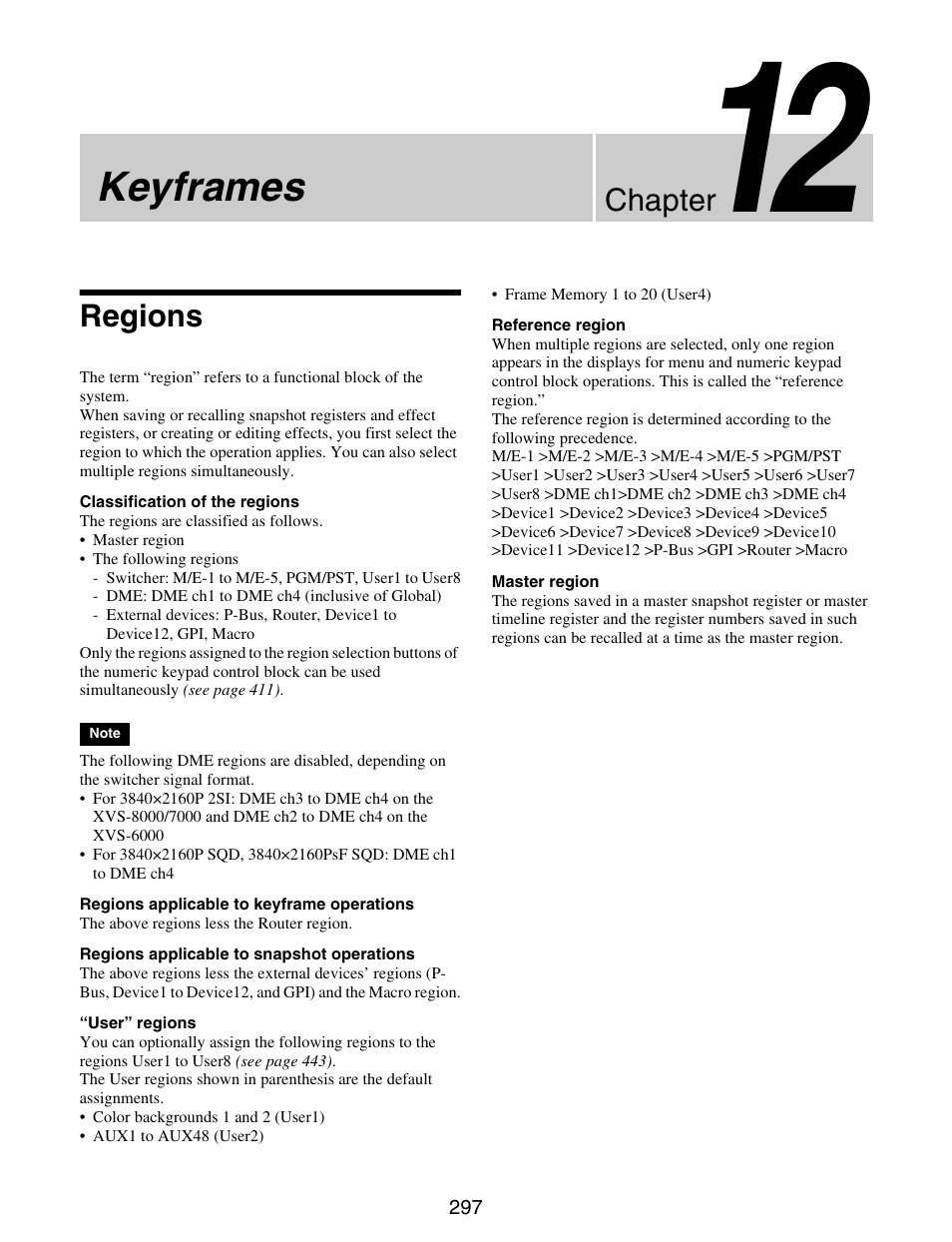 Chapter 12 keyframes, Regions, Keyframes | Chapter | Sony GP-X1EM Grip Extension User Manual | Page 297 / 574