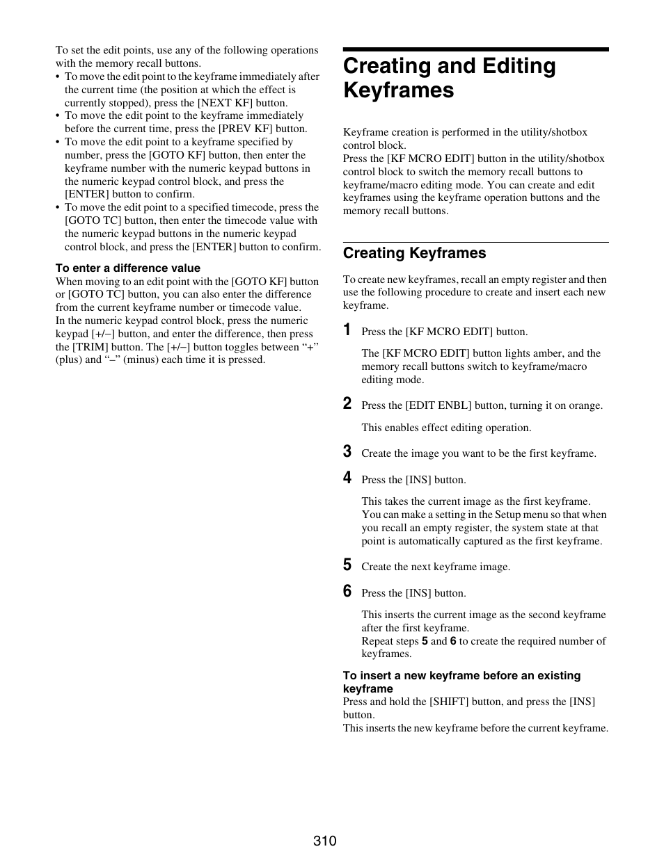 Creating and editing keyframes, Creating keyframes | Sony GP-X1EM Grip Extension User Manual | Page 310 / 574