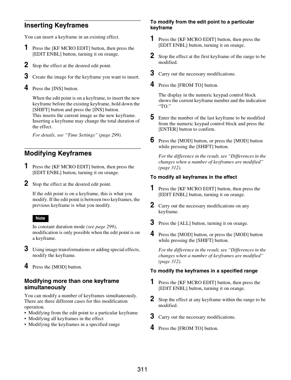 Inserting keyframes modifying keyframes | Sony GP-X1EM Grip Extension User Manual | Page 311 / 574