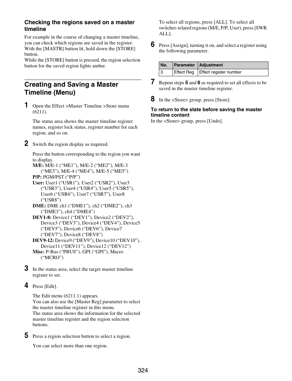 Creating and saving a master timeline, Menu), Creating and saving a master timeline (menu) | Sony GP-X1EM Grip Extension User Manual | Page 324 / 574