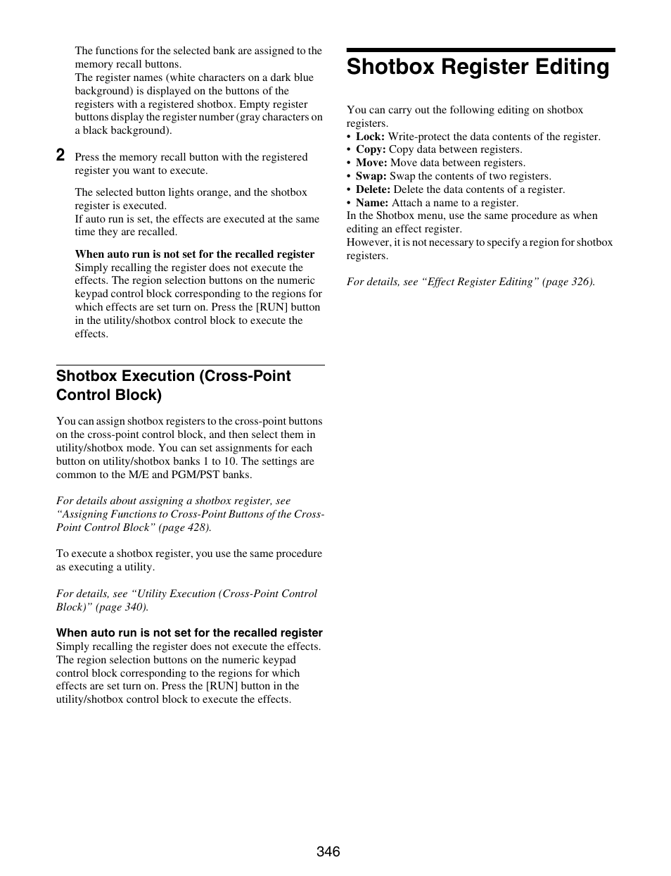 Shotbox register editing, Shotbox execution (cross-point control, Block) | Shotbox execution (cross-point control block) | Sony GP-X1EM Grip Extension User Manual | Page 346 / 574