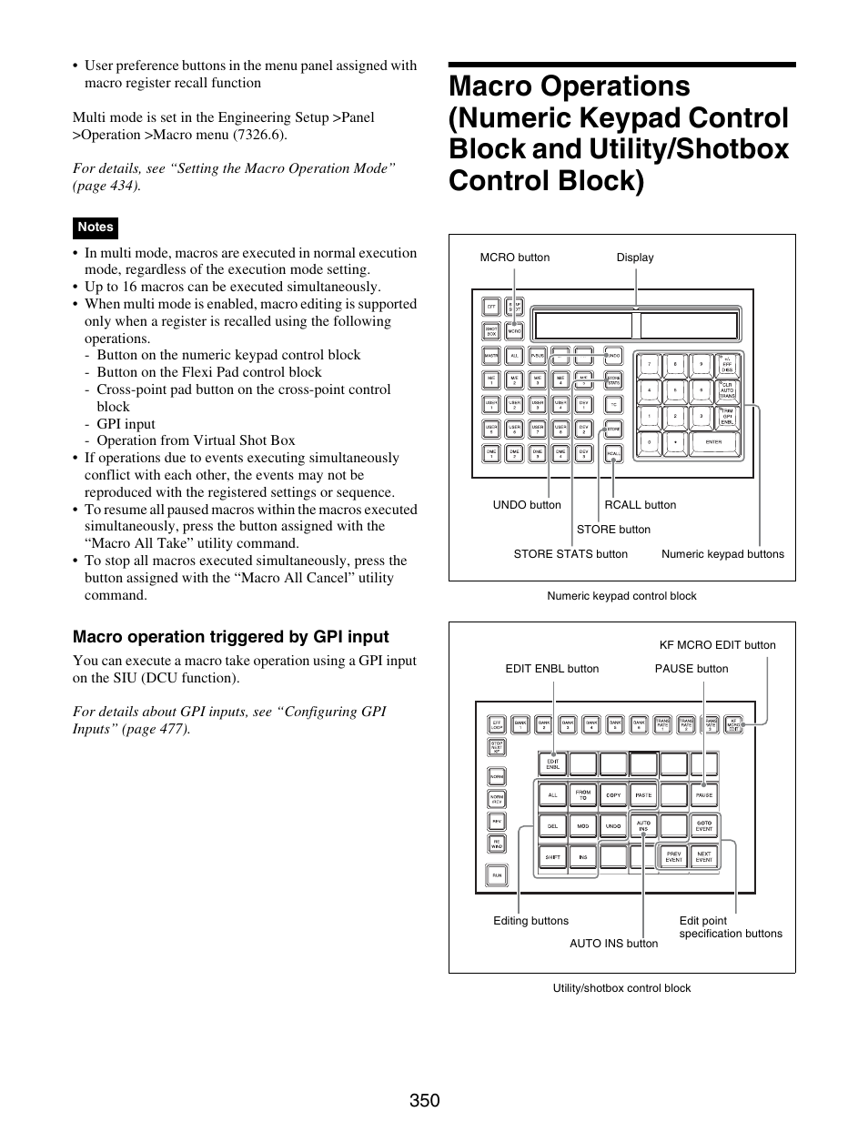 Macro operations (numeric keypad, Control block and utility/shotbox control block) | Sony GP-X1EM Grip Extension User Manual | Page 350 / 574