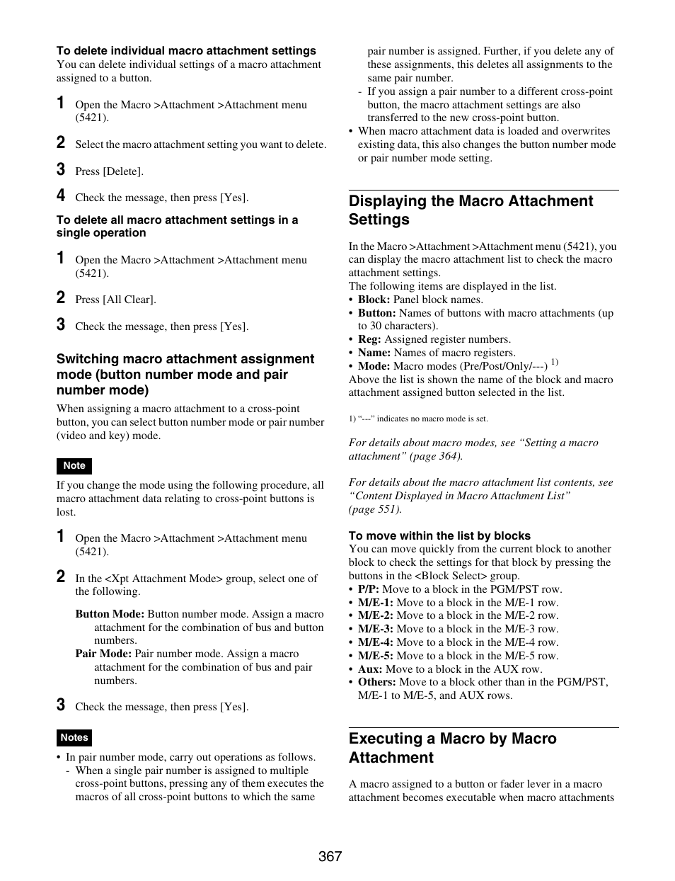 Displaying the macro attachment, Settings, Executing a macro by macro | Attachment, Displaying the macro attachment settings, Executing a macro by macro attachment | Sony GP-X1EM Grip Extension User Manual | Page 367 / 574