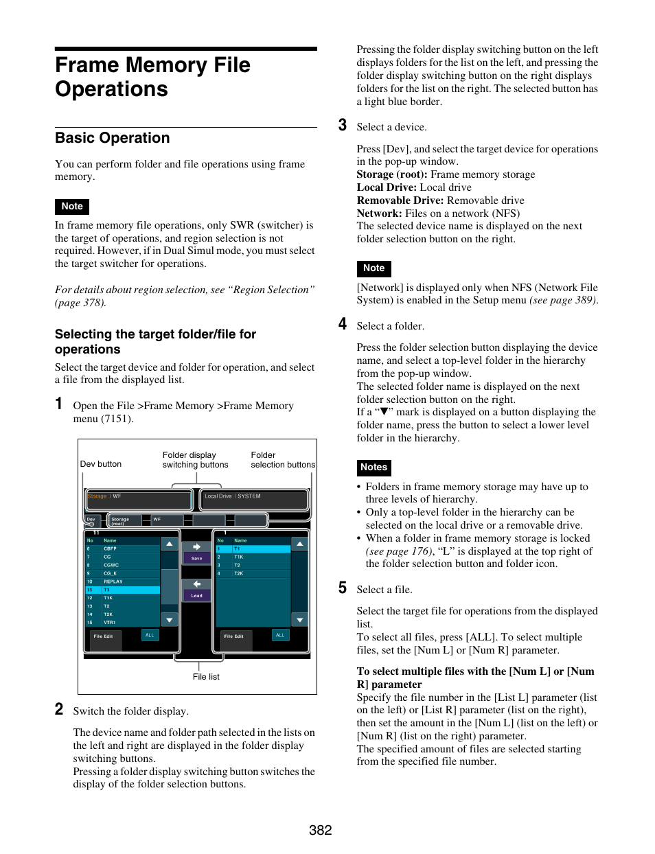 Frame memory file operations, Basic operation | Sony GP-X1EM Grip Extension User Manual | Page 382 / 574