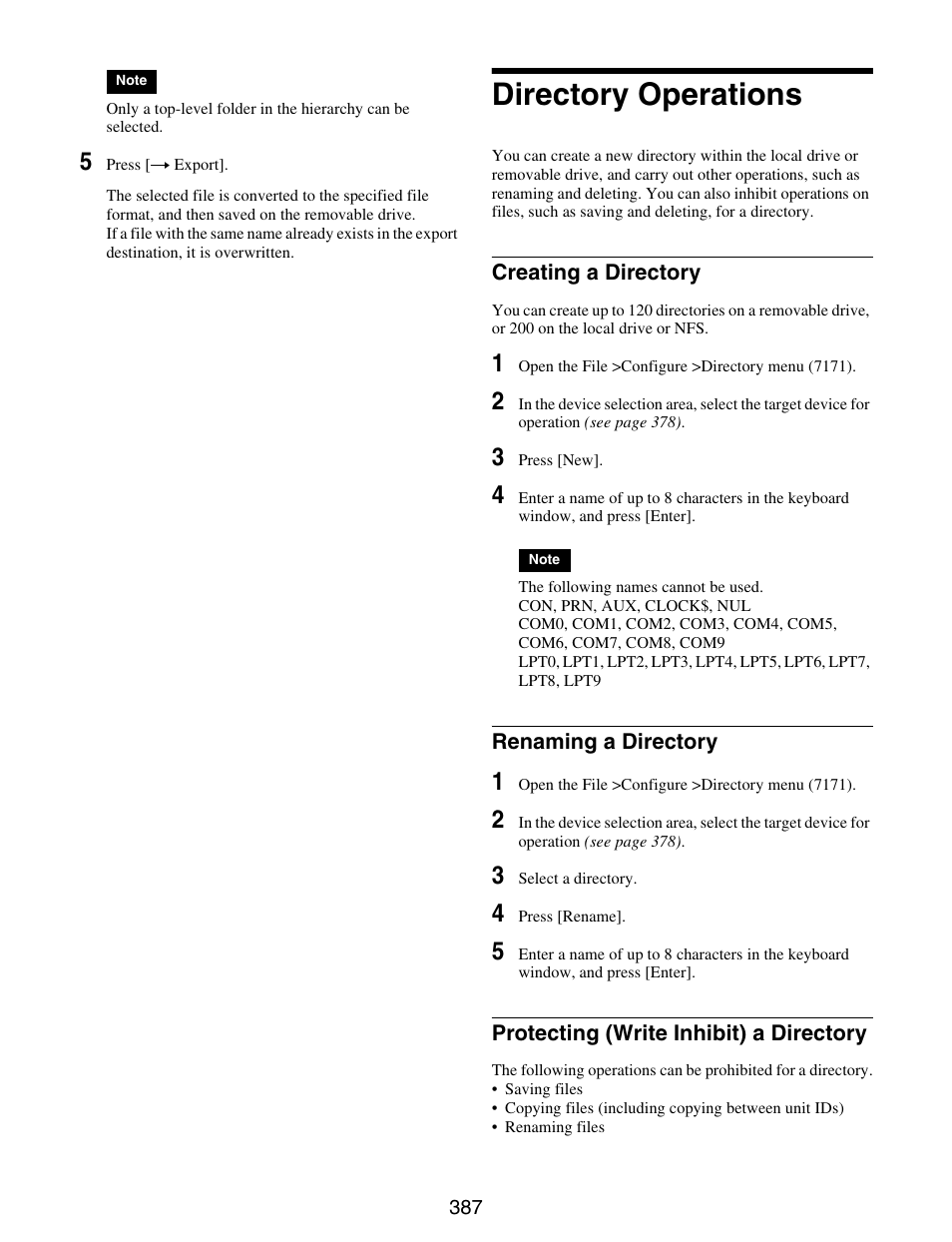 Directory operations | Sony GP-X1EM Grip Extension User Manual | Page 387 / 574