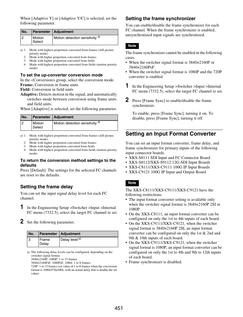 Setting an input format converter | Sony GP-X1EM Grip Extension User Manual | Page 451 / 574