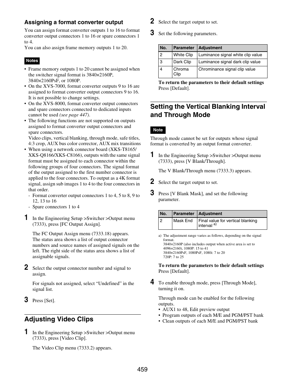 Through mode, Adjusting video clips | Sony GP-X1EM Grip Extension User Manual | Page 459 / 574