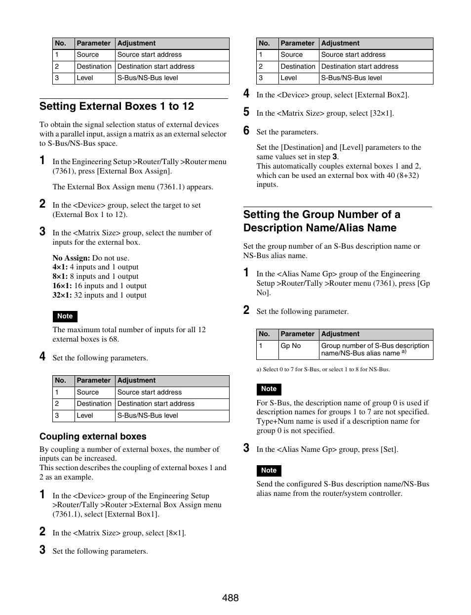 Name/alias name, Setting external boxes 1 to 12 | Sony GP-X1EM Grip Extension User Manual | Page 488 / 574