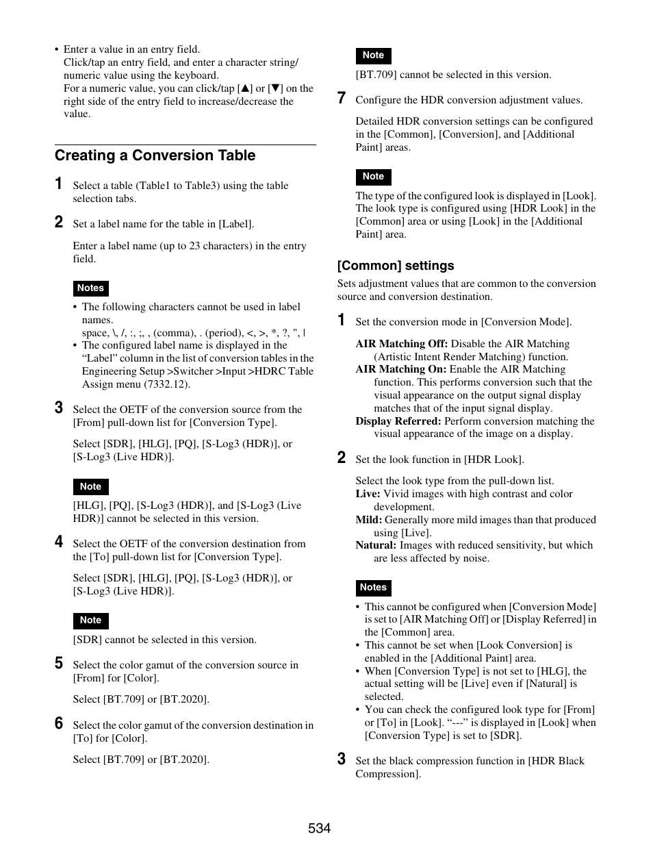 Creating a conversion table | Sony GP-X1EM Grip Extension User Manual | Page 534 / 574