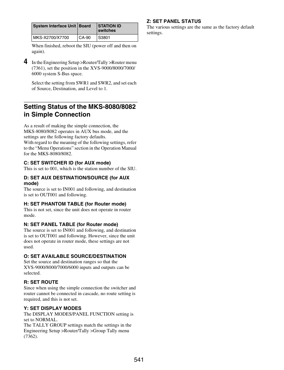 Setting status of the mks-8080/8082 in, Simple connection | Sony GP-X1EM Grip Extension User Manual | Page 541 / 574