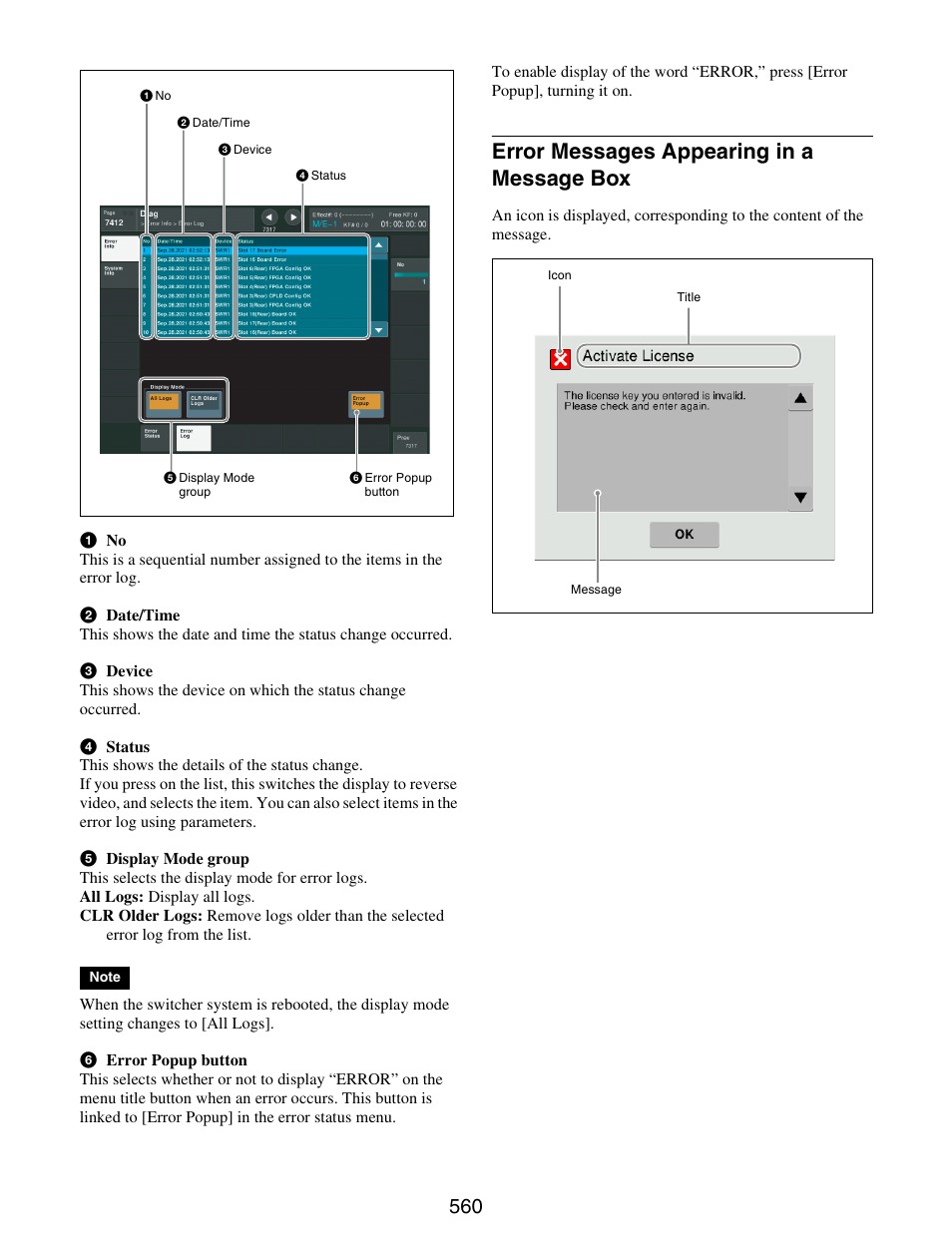 Error messages appearing in a message, Error messages appearing in a message box | Sony GP-X1EM Grip Extension User Manual | Page 560 / 574