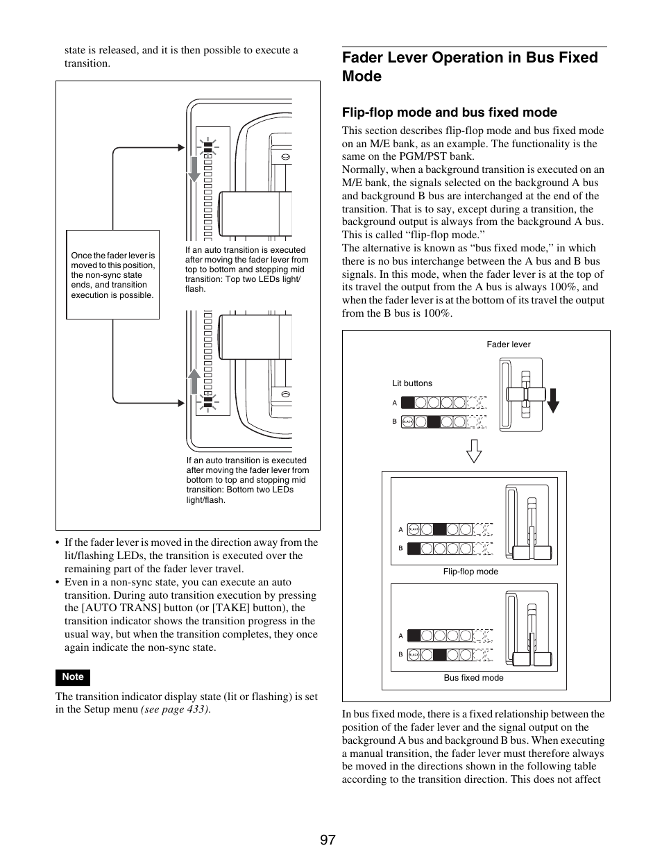 Fader lever operation in bus fixed, Mode, Fader lever operation in bus fixed mode | Sony GP-X1EM Grip Extension User Manual | Page 97 / 574