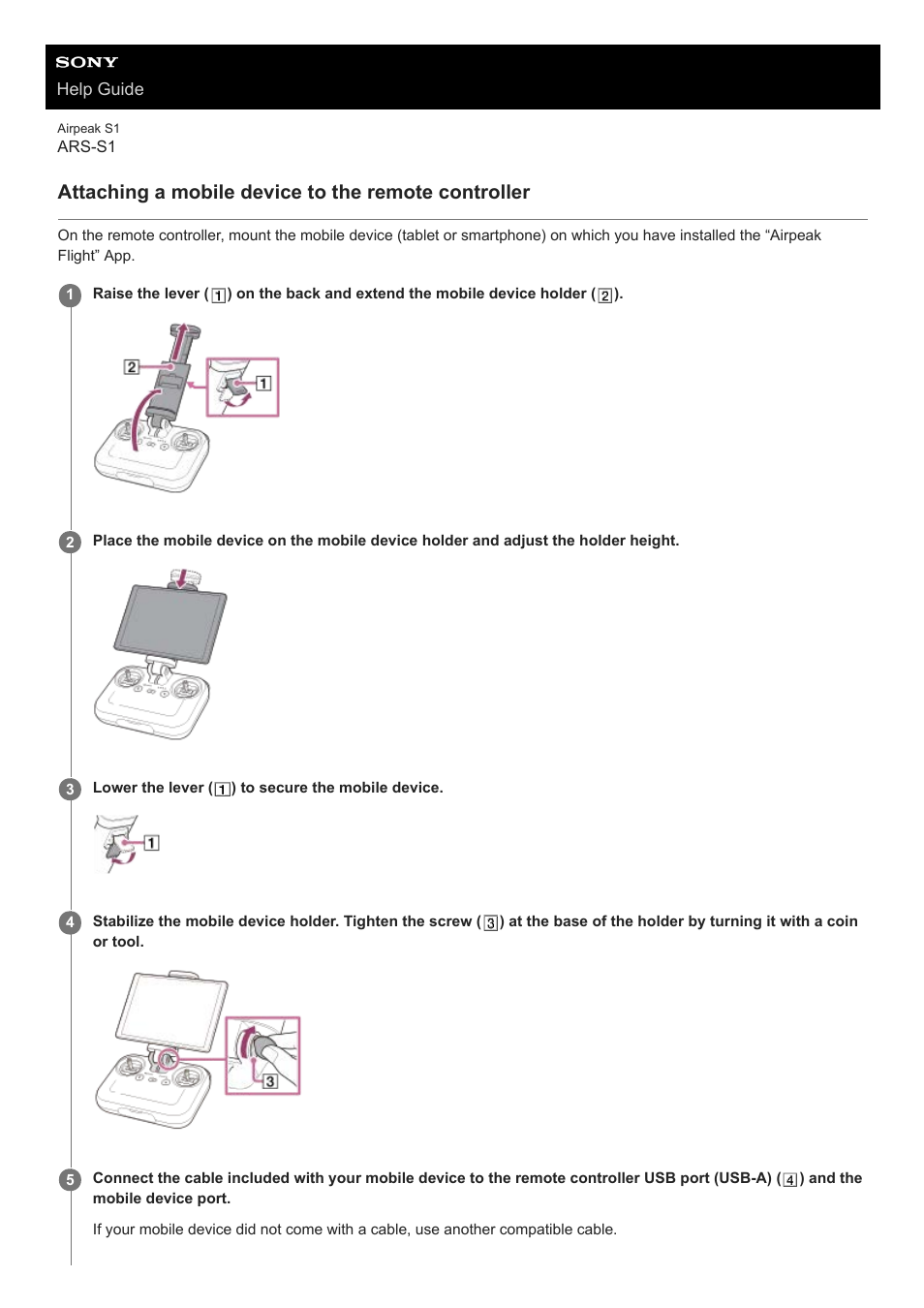 Attaching a mobile device to the remote controller | Sony AG-R2 Attachment Grip User Manual | Page 57 / 123