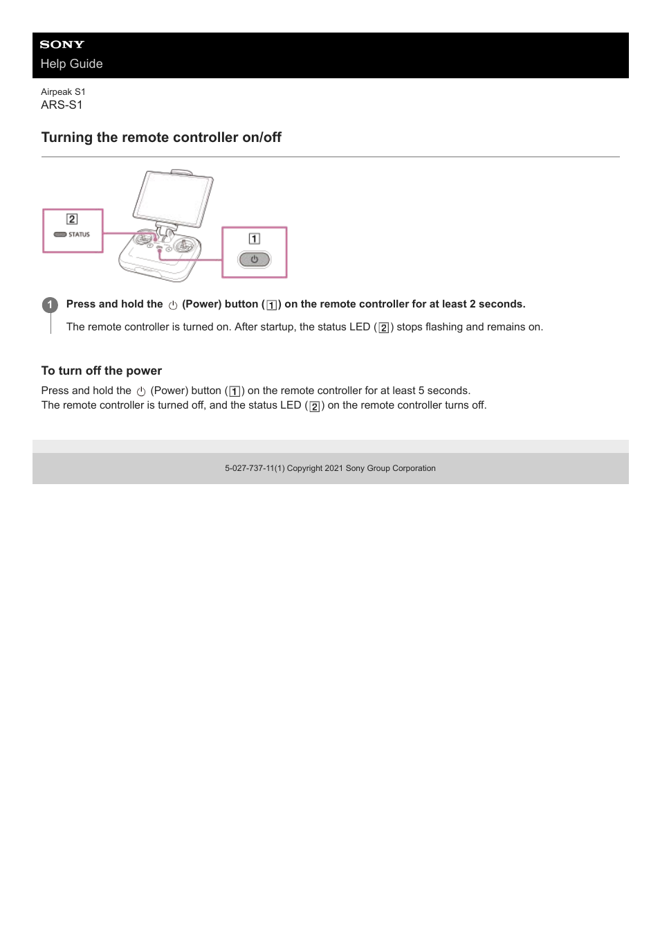 Turning the remote controller on/off | Sony AG-R2 Attachment Grip User Manual | Page 94 / 123