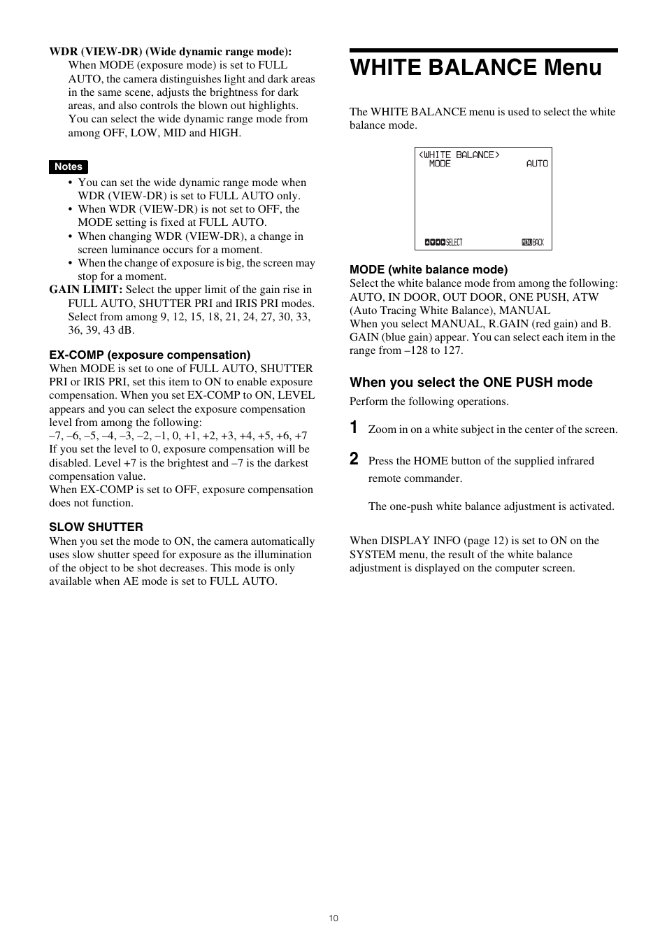 White balance menu | Sony PCK-LG3 Glass Screen Protector for a7R V User Manual | Page 10 / 25