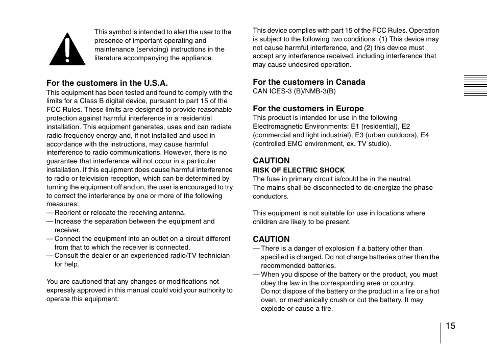 Sony SRX-T110 4K SXRD 11,000-Lumen Projector (No Lens or Lamps) User Manual | Page 15 / 83