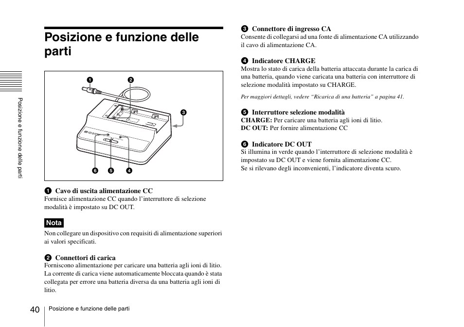 Posizione e funzione delle parti | Sony SRX-T110 4K SXRD 11,000-Lumen Projector (No Lens or Lamps) User Manual | Page 40 / 83