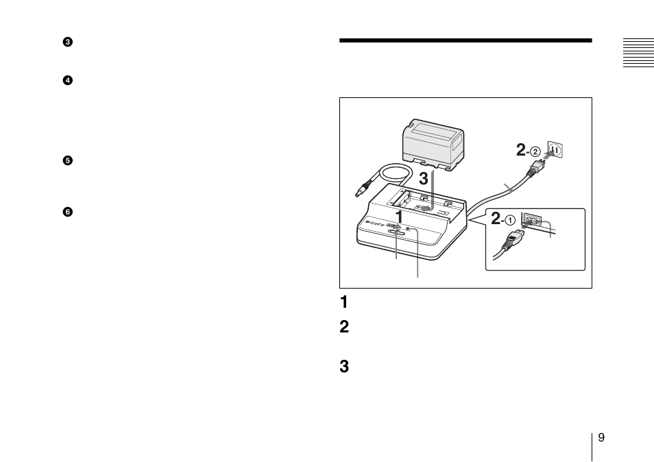 バッテリーを充電する | Sony SRX-T110 4K SXRD 11,000-Lumen Projector (No Lens or Lamps) User Manual | Page 9 / 83