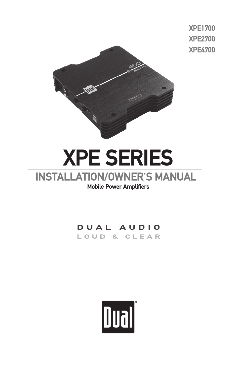 Dual XPE1700 User Manual | 12 pages