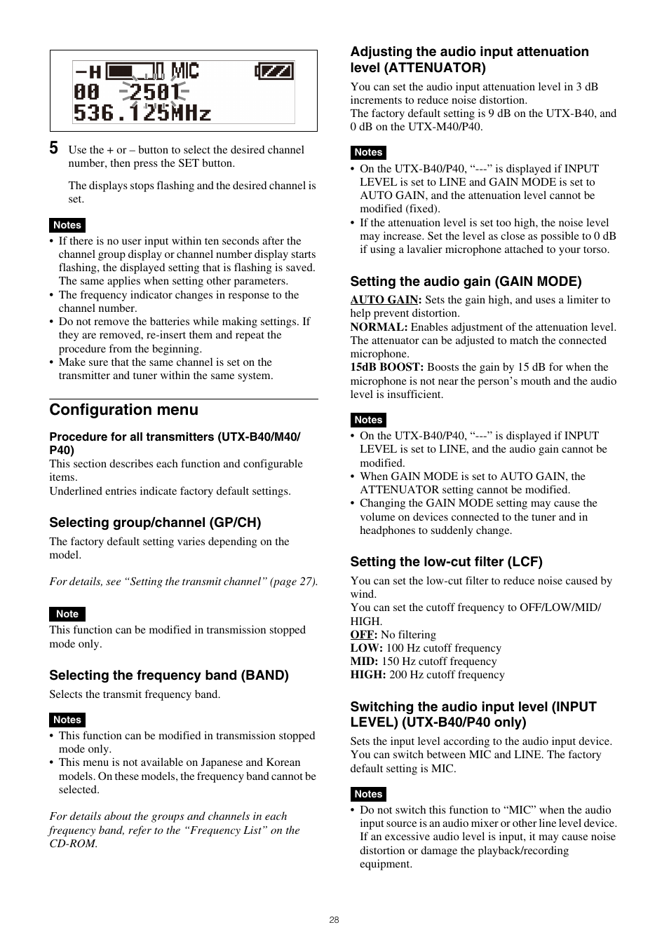 Configuration menu | Sony SRG-120DU USB 3.0 Full HD PTZ Camera User Manual | Page 28 / 41