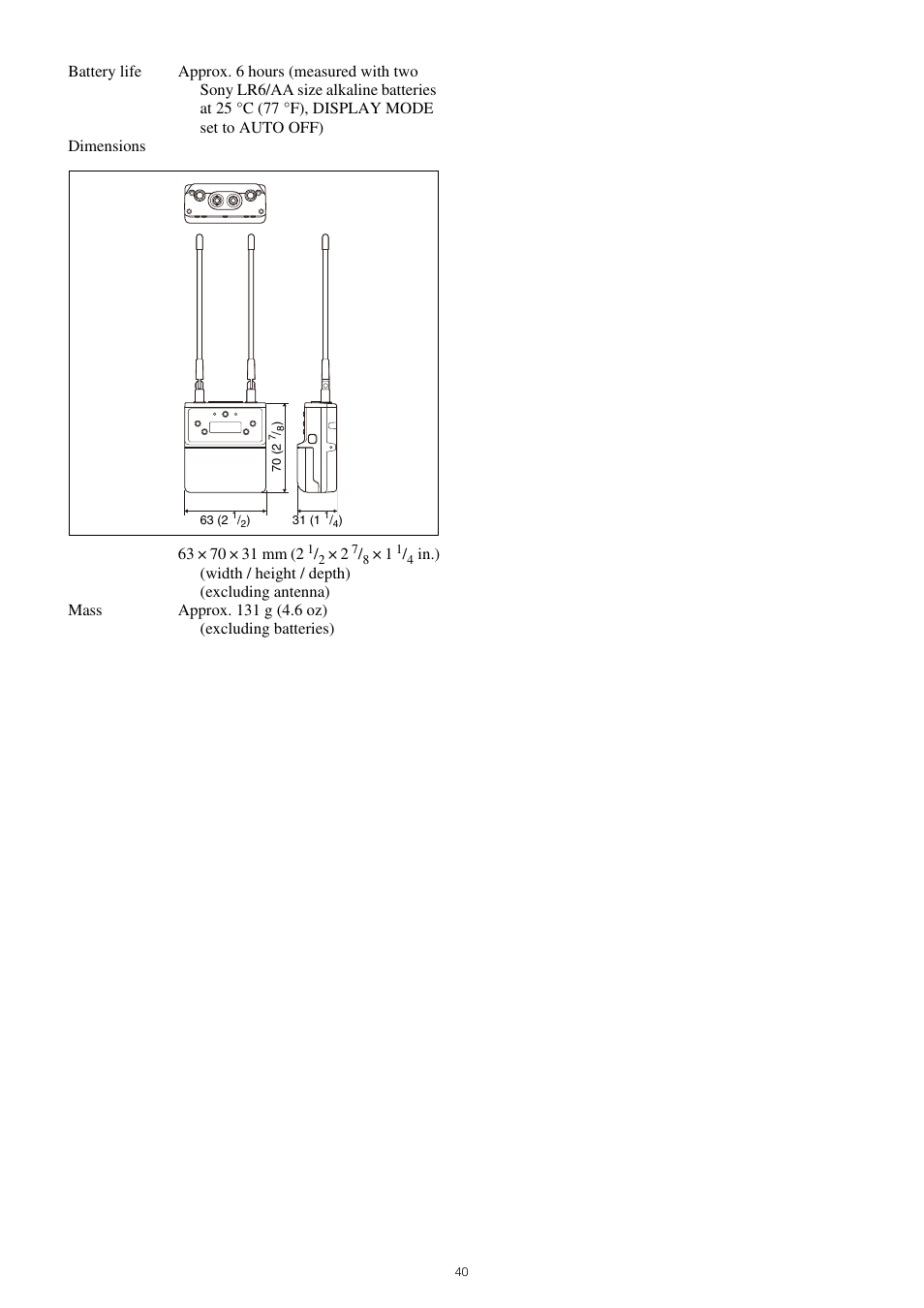 Sony SRG-120DU USB 3.0 Full HD PTZ Camera User Manual | Page 40 / 41