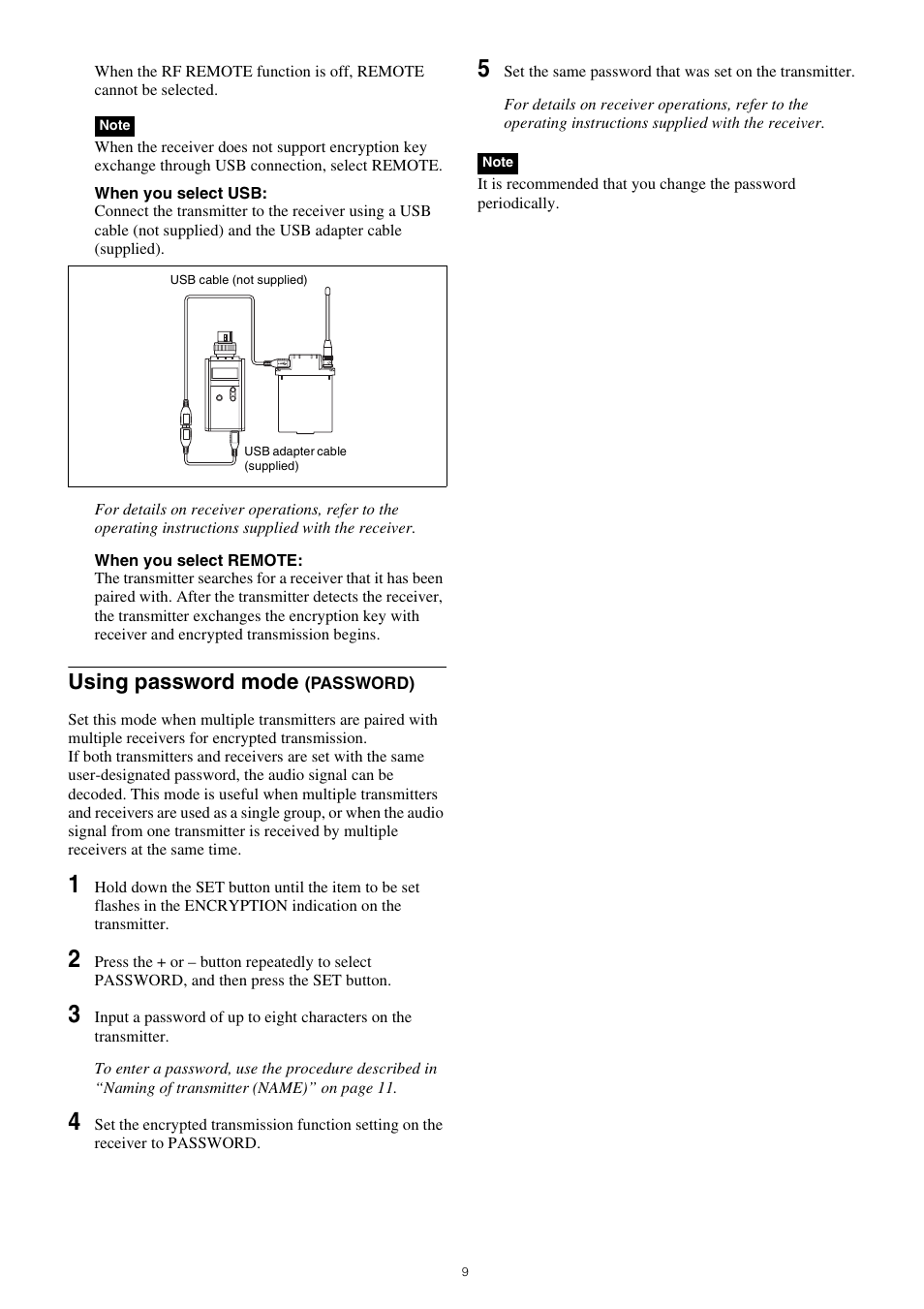 Using password mode (password), Using password mode | Sony ICD-UX570 Digital Voice Recorder (Black) User Manual | Page 9 / 20