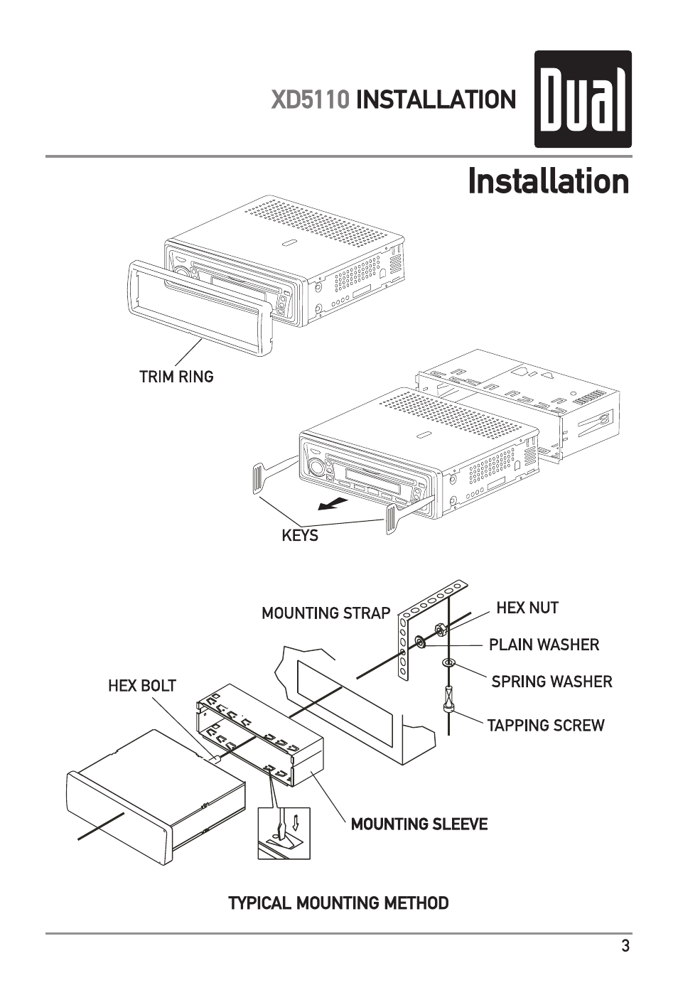 Installation | Dual XD5110 User Manual | Page 3 / 12