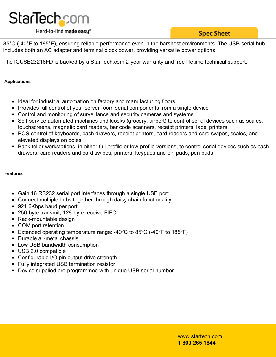 StarTech.com USB to 16-Port RS-232 Serial Adapter Hub User Manual | Page 2 / 4