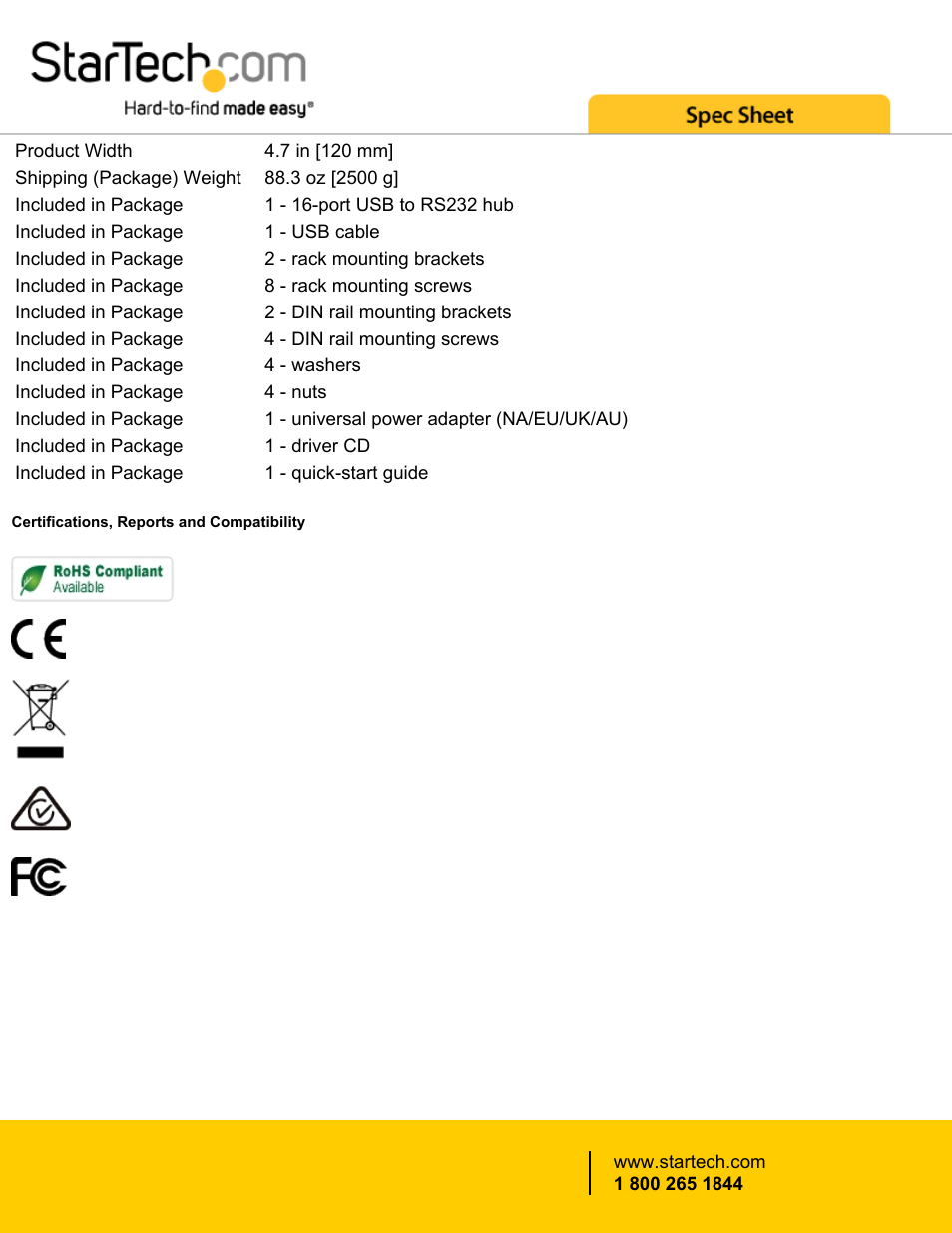 StarTech.com USB to 16-Port RS-232 Serial Adapter Hub User Manual | Page 4 / 4