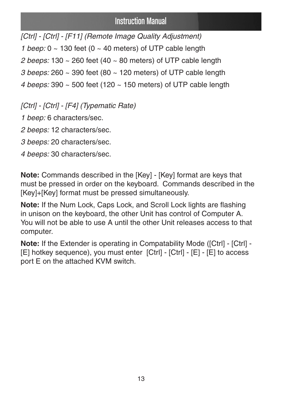 Instruction manual | StarTech.com USB VGA KVM Console Extender over CAT5 UTP User Manual | Page 16 / 20