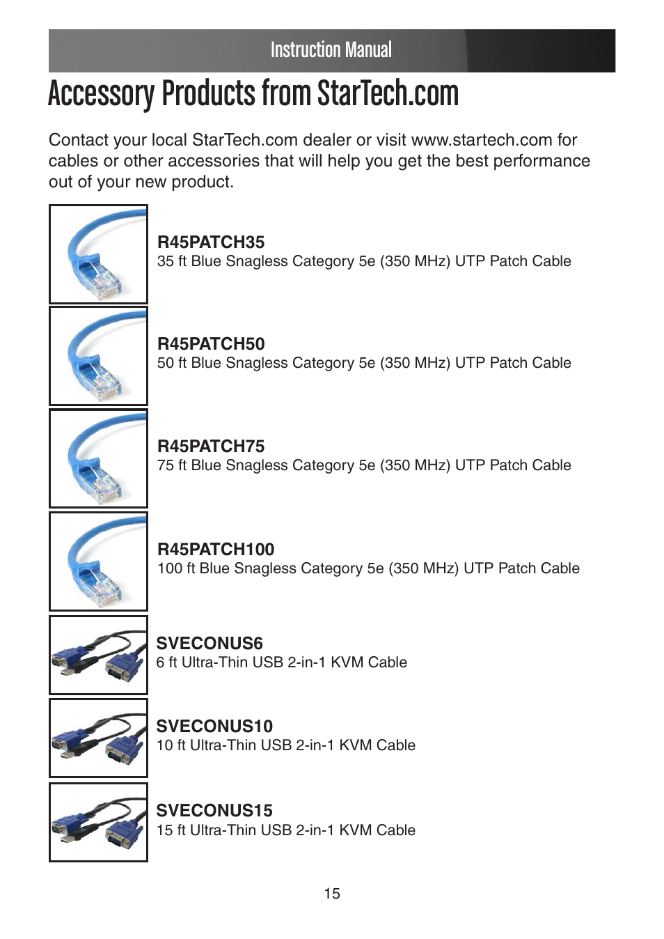Instruction manual | StarTech.com USB VGA KVM Console Extender over CAT5 UTP User Manual | Page 18 / 20