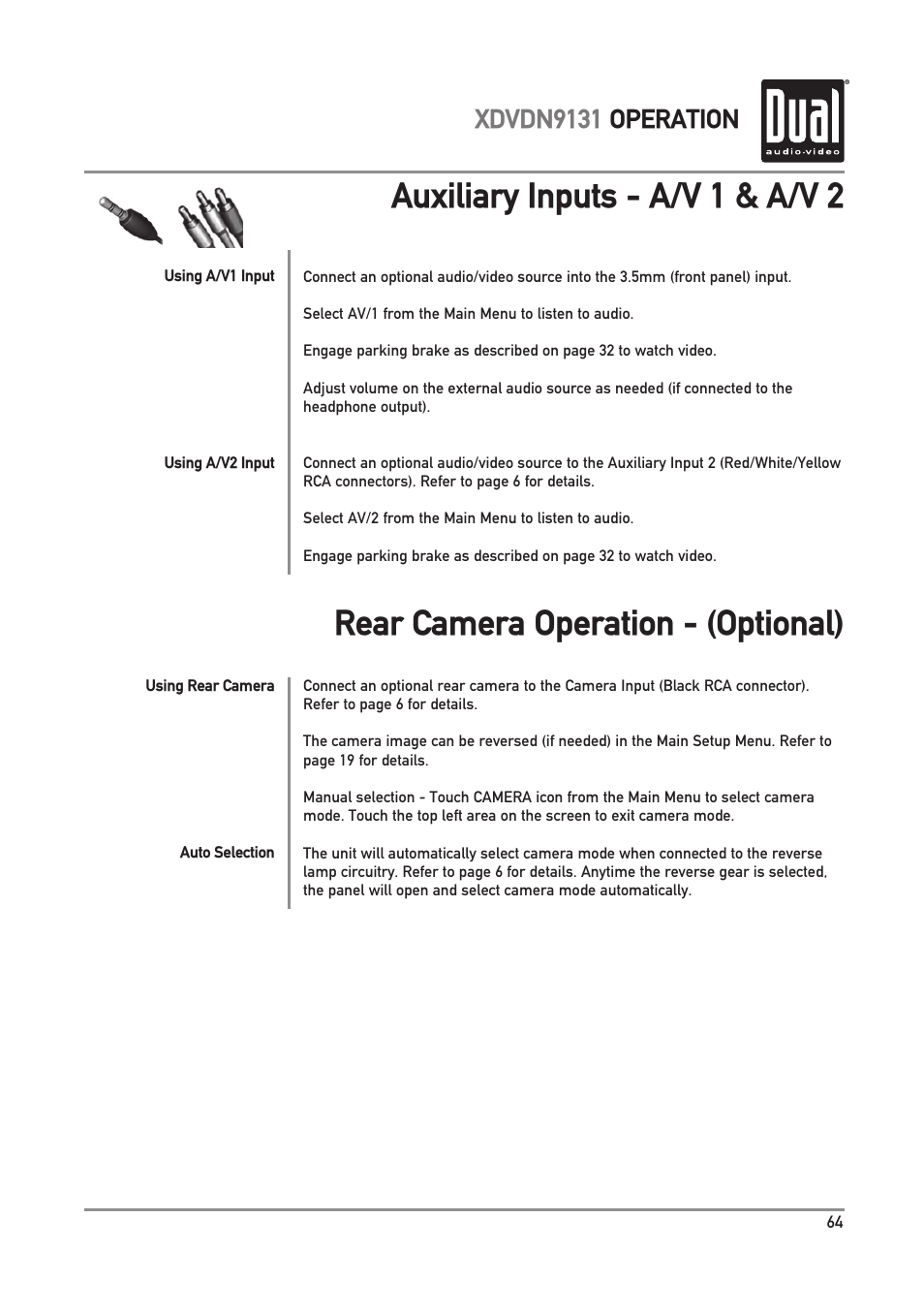 Xdvdn9131 operation | Dual XDVDN9131 User Manual | Page 65 / 84