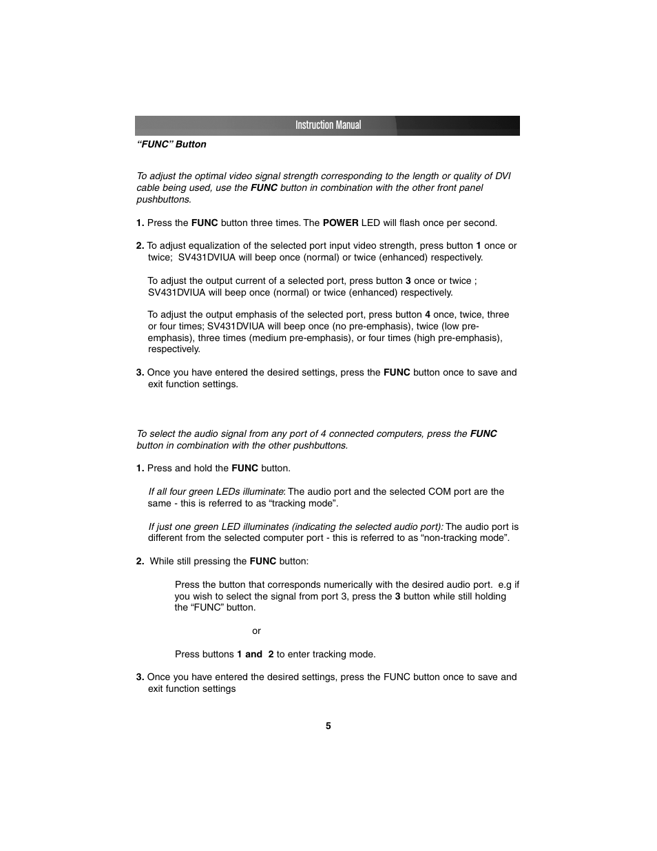 Instruction manual | StarTech.com 4-Port DVI USB KVM Switch with Audio and USB 2.0 Hub (Black) User Manual | Page 8 / 13