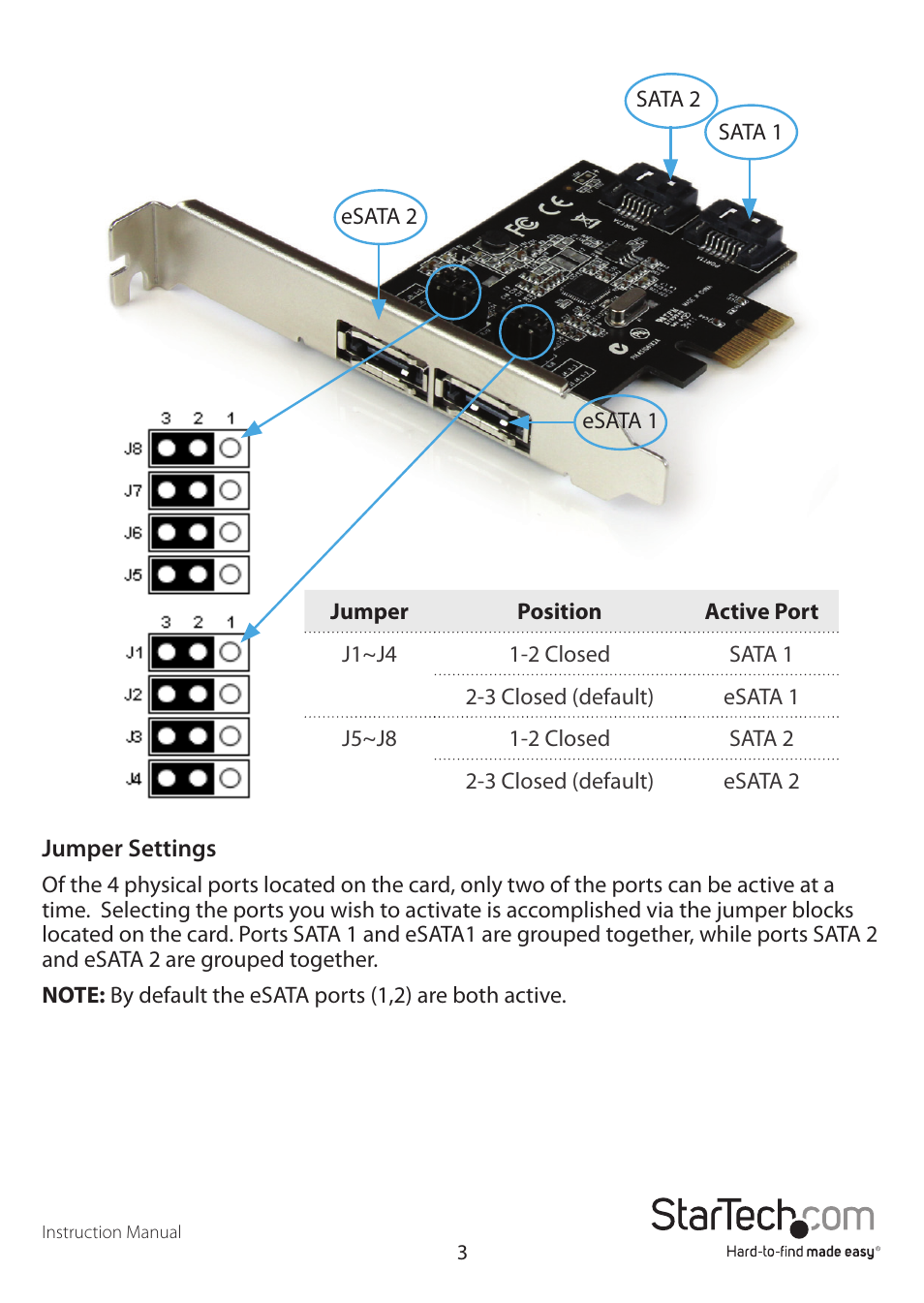StarTech.com 4-Port (2 Internal/2 External) PCIe SATA 6 Gb/s Controller Card User Manual | Page 6 / 11