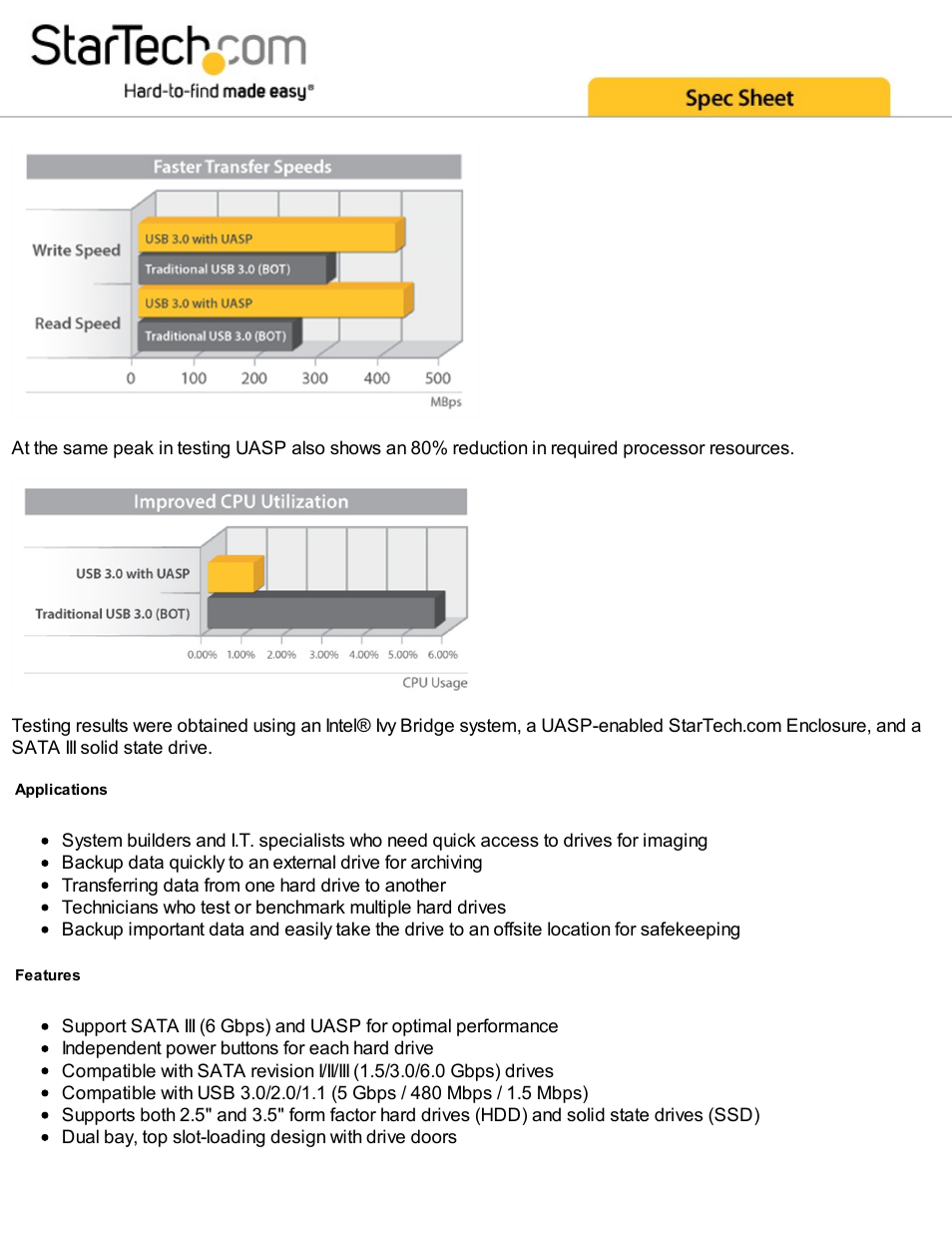 StarTech.com USB 3.0 to Dual 2.5/3.5" HDD/SSD Docking Station with UASP User Manual | Page 2 / 4
