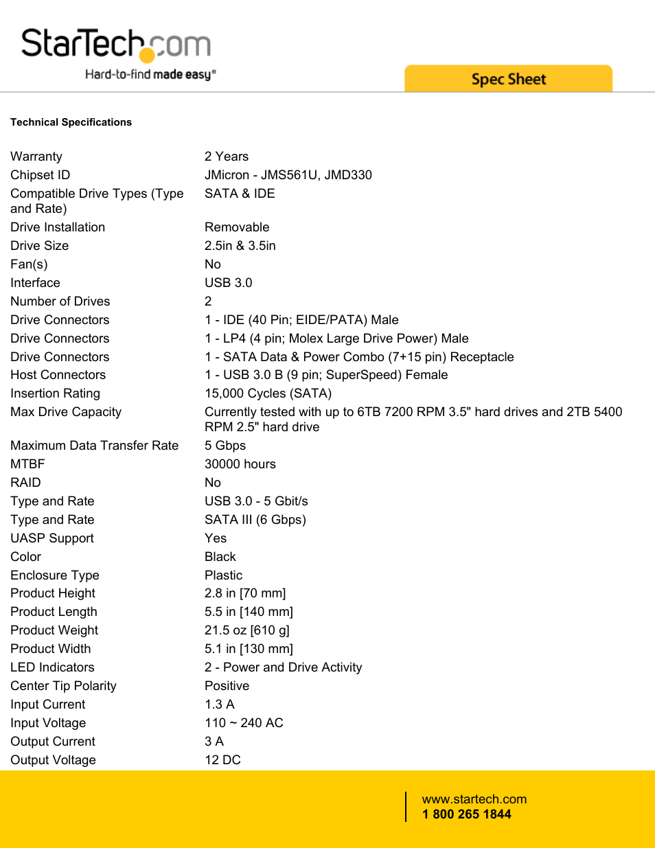 StarTech.com Universal USB 3.0 Docking Station for Bare Hard Drives User Manual | Page 4 / 5