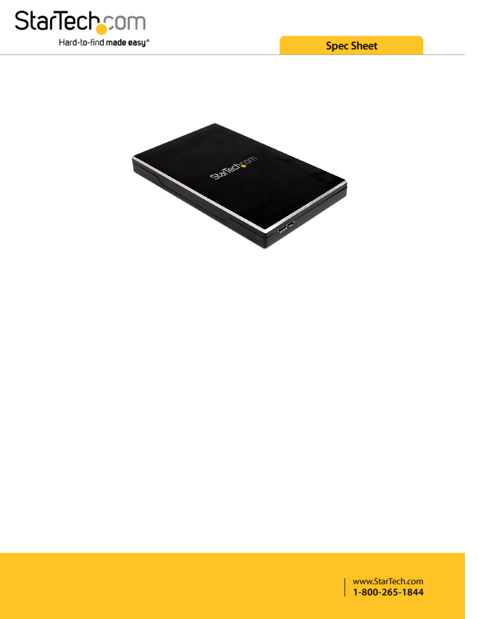 StarTech.com 2.5" USB 3.0 SATA Hard Drive/SSD Enclosure (Black) User Manual | 3 pages