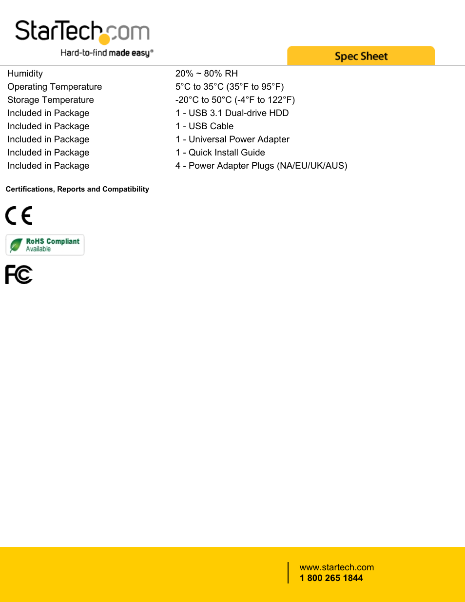 StarTech.com USB 3.1 Dual-Bay Dock for 2.5"/3.5" SATA SSDs/HDDs User Manual | Page 4 / 4