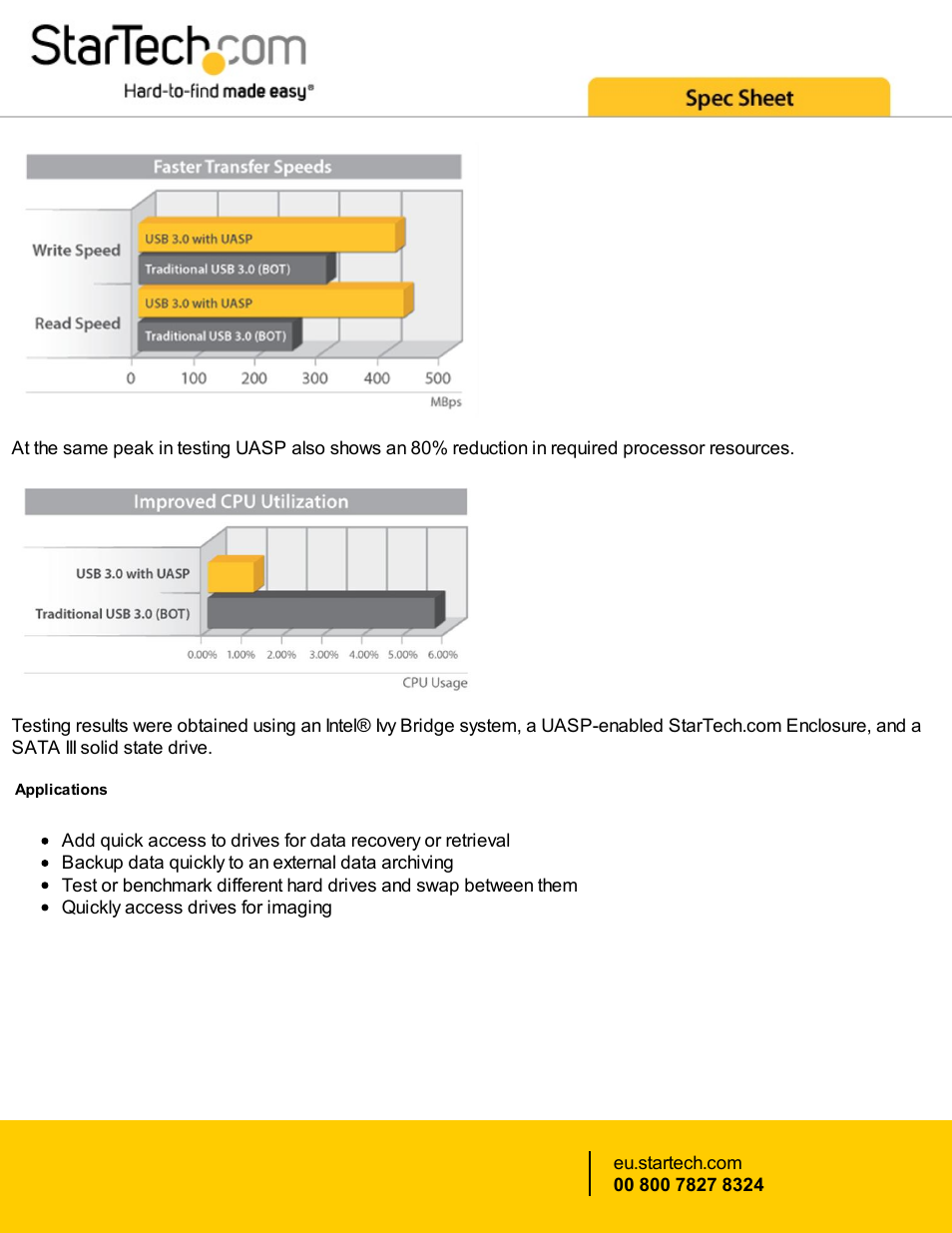 StarTech.com eSATA / USB 3.0 SATA III Hard Drive Docking Station User Manual | Page 2 / 5