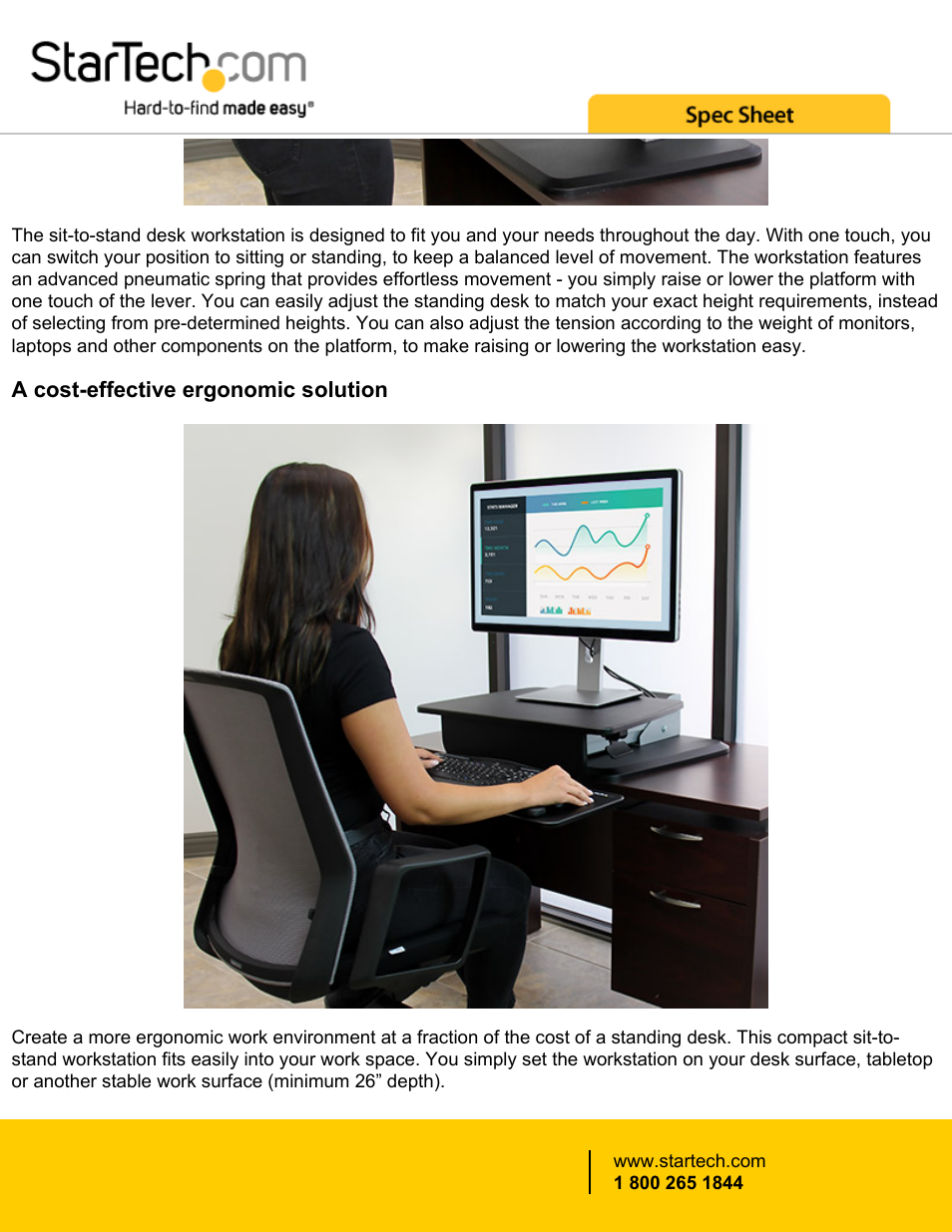 StarTech.com Sit-to-Stand Workstation User Manual | Page 2 / 6