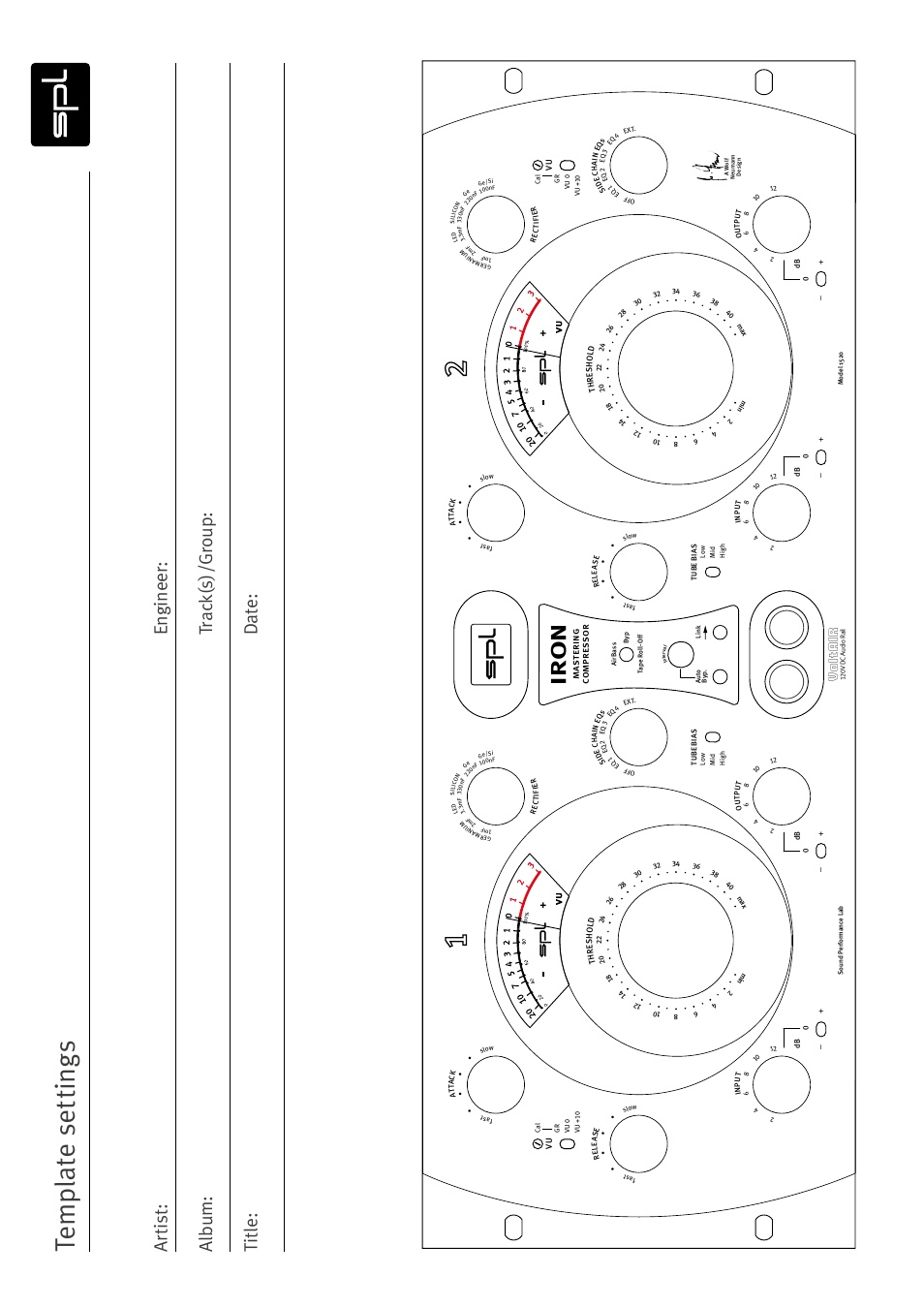 Tem pl at e s et tin gs, Iron, Vol ta ir | SPL Iron V2 Two-Channel Tube Mastering Compressor (Black/Silver) User Manual | Page 31 / 32