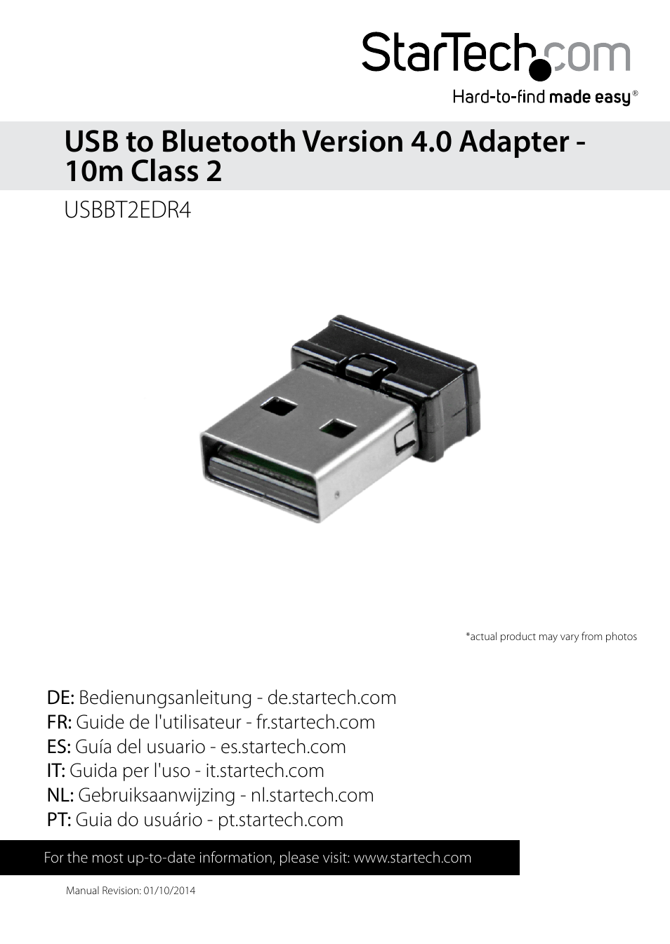 StarTech.com Mini USB Bluetooth 4.0 Adapter User Manual | 11 pages