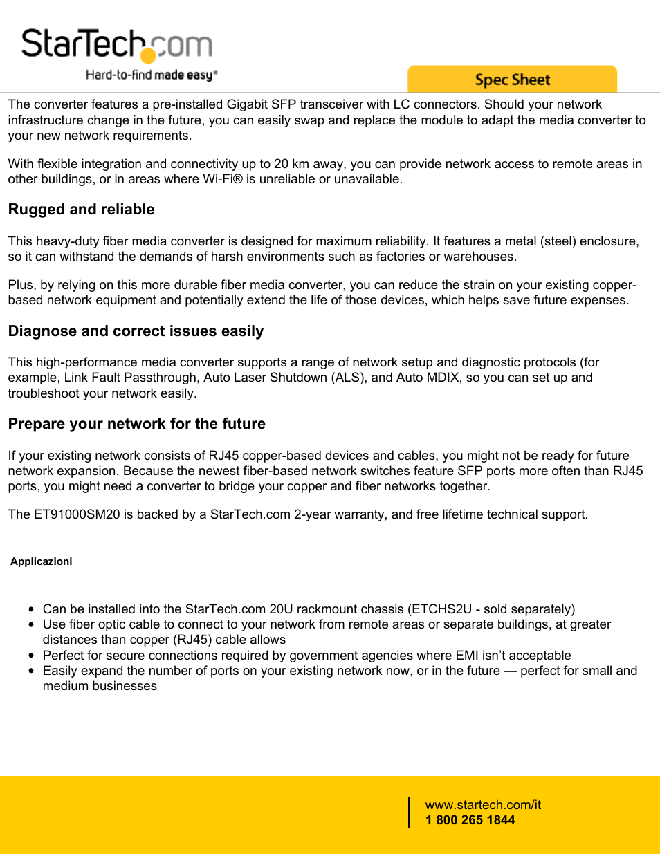 StarTech.com 1000 Mb/s Gigabit Single-Mode Ethernet Copper to Fiber Media Converter User Manual | Page 2 / 5