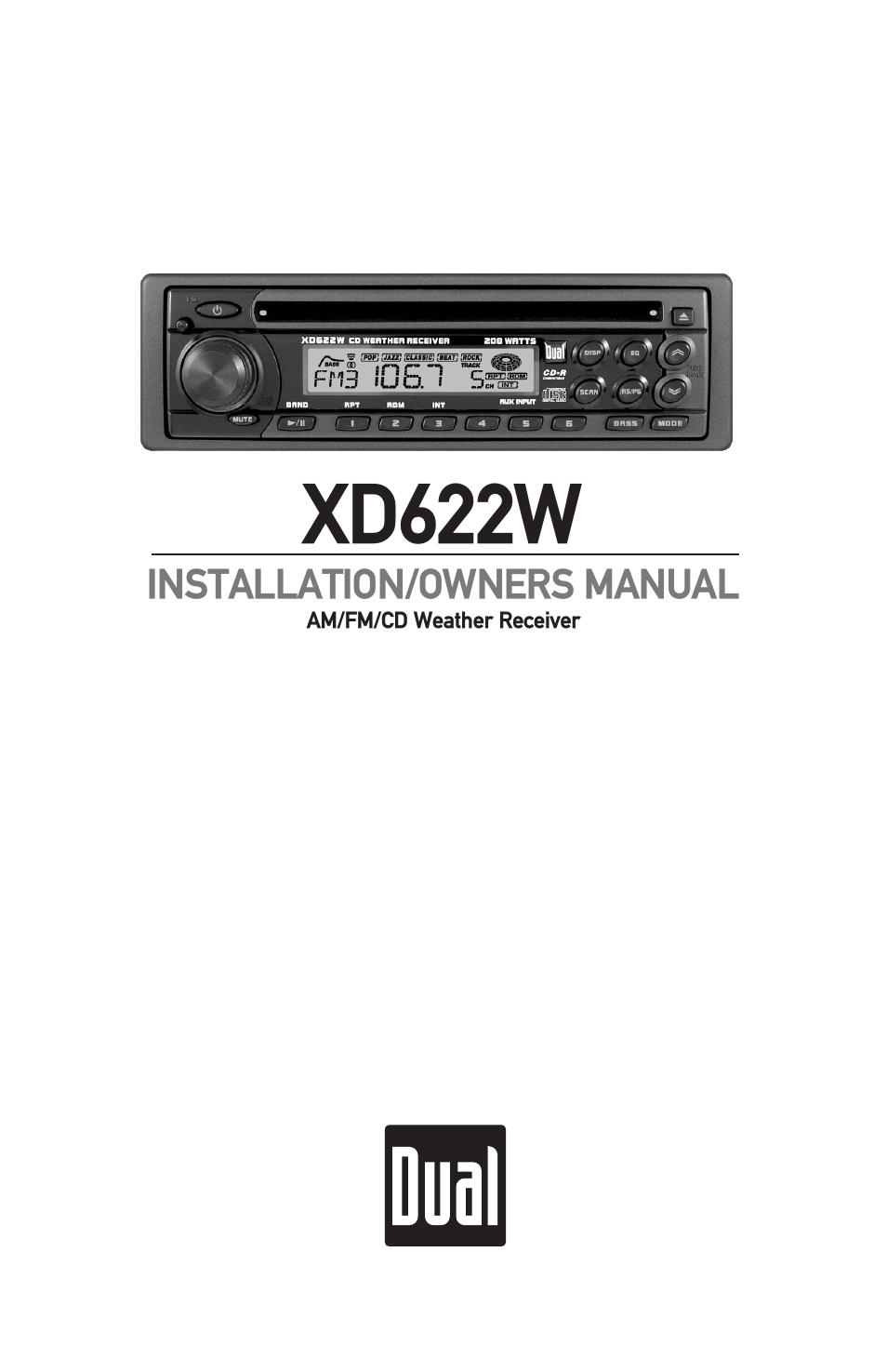 Dual XD622W User Manual | 12 pages