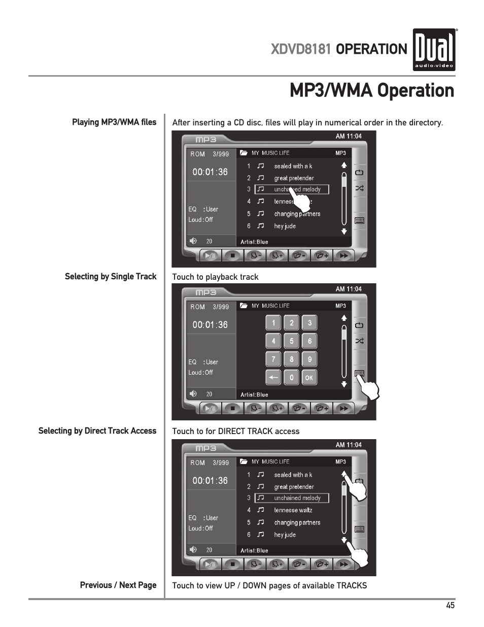 Dual XDVD8181 User Manual | Page 45 / 52