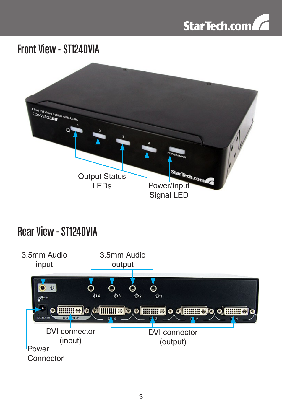 StarTech.com ST122DVIA 2 Port DVI Video Splitter with Audio User Manual | Page 6 / 11